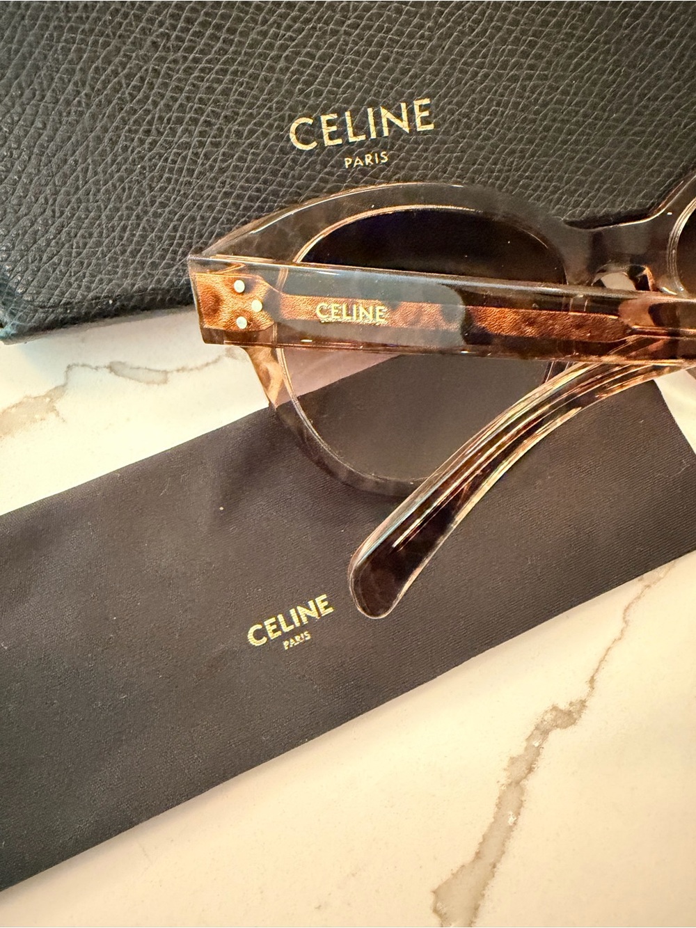 CELINE Women's Tortoiseshell Cat-Eye Sunglasses - Brown - New - Picture 3 of 6
